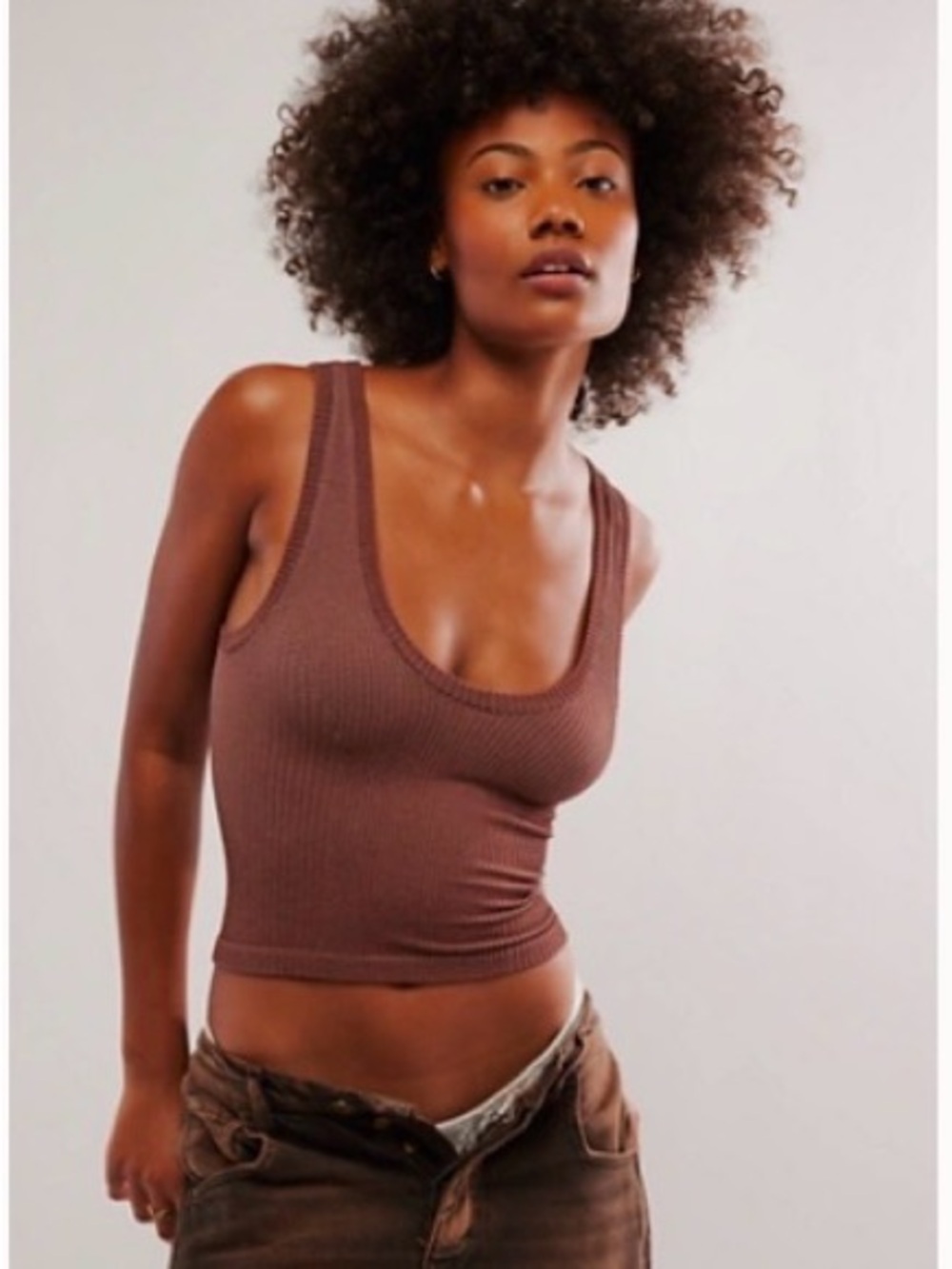 Free People Clean Slate seamless Tank Top - Nutmeg